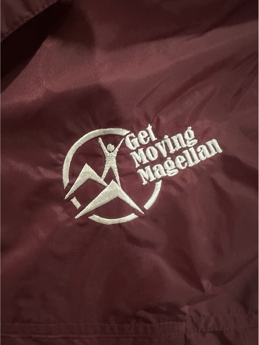 Tri Mountain Pullover Windbreaker Jacket Mens M Maroon Hooded Anorak Outdoor